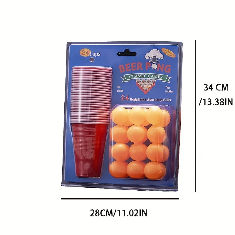 24 PCS Beer Pong Game Cups for Outdoor Drinking Games, Camping Parties, Christmas Bar Game Supplies, Outdoor Leisure Games