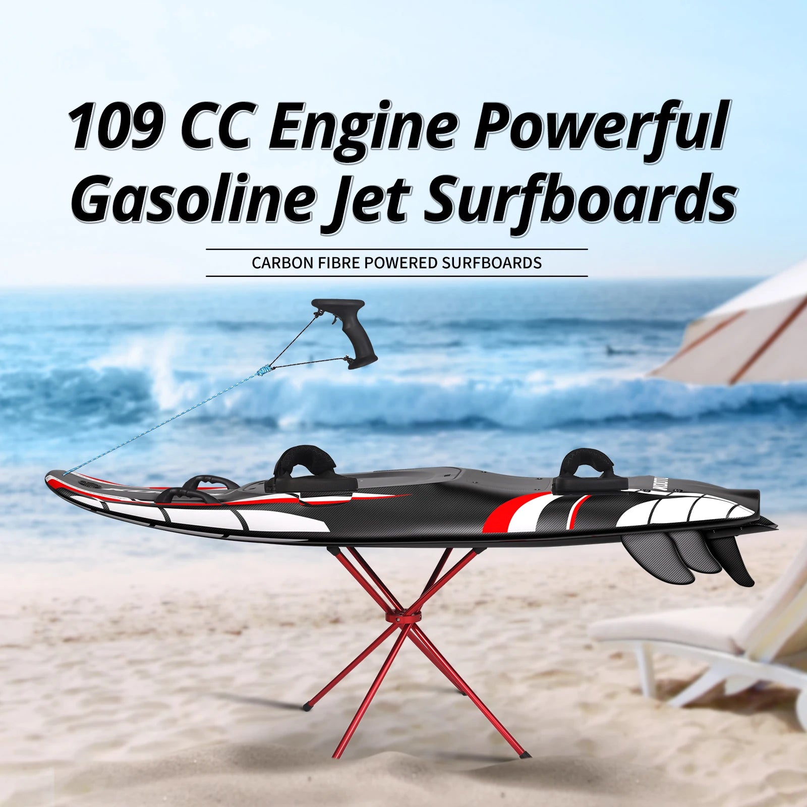 KOOTU Power Surfboard Jet Surfboard, Surfboard, Carbon Fibre Body, Light Weight, Surfing Surfboard, Jet Board with 109CC Engine