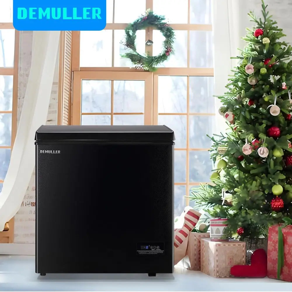 Large Capacity Chest Freezer Mini Deep Freezers Down to 11.2 with TWO Removable Baskets Freestanding Black Compact Size for Hom