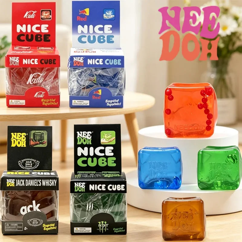 Schylling Needoh Nice Cube Sensory Fidget Toy Cola Anxiety Sensory Stress Relief Focus ADHD & Office Desk Calming Perfect Gift