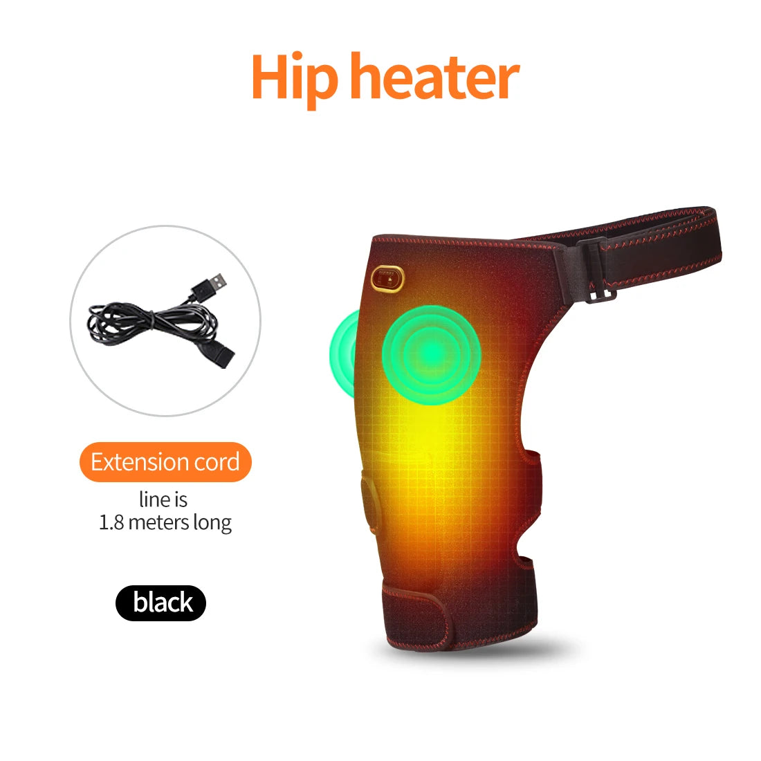 Heated Hip Support Brace Hip Heating Pad for Hip Sciatica Pain Relief with Massager Thigh Buttock Electric Heat Pad Family Gift