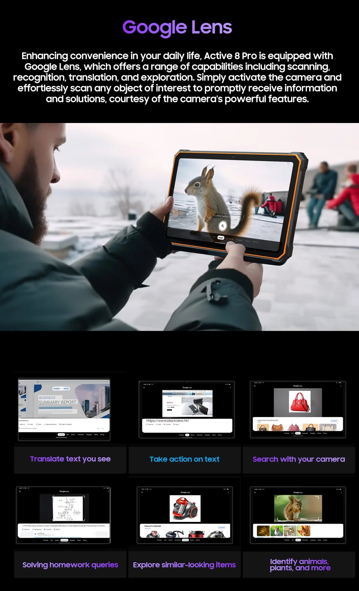Blackview Active 8 Pro Rugged Tablets 22000mAh Battery Android 13 10.36" 2.4K Display 16GB 256GB Helio G99 48MP Camera Tablet PC