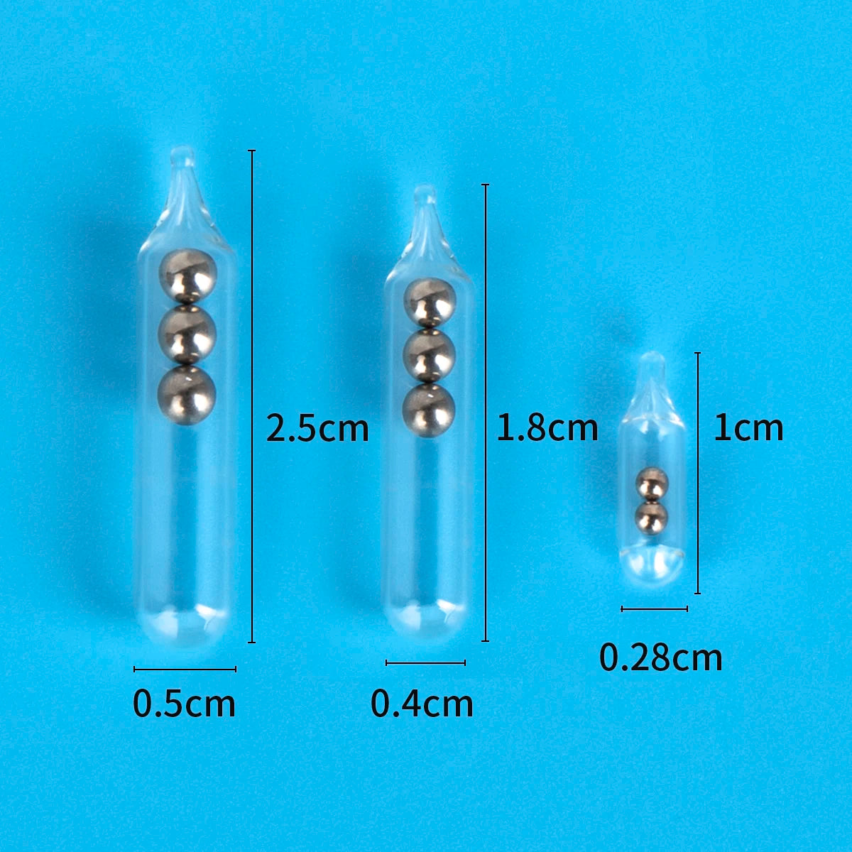 30pcs Glass Fishing Rattles, Rattle Inserts for Soft Bait Tubes, Lure Accessories