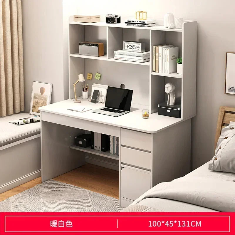 Simple Desk Bookshelf All-in-one Computer Desk Storage Space Student Home Study Bedroom Office Desk with Household Furniture