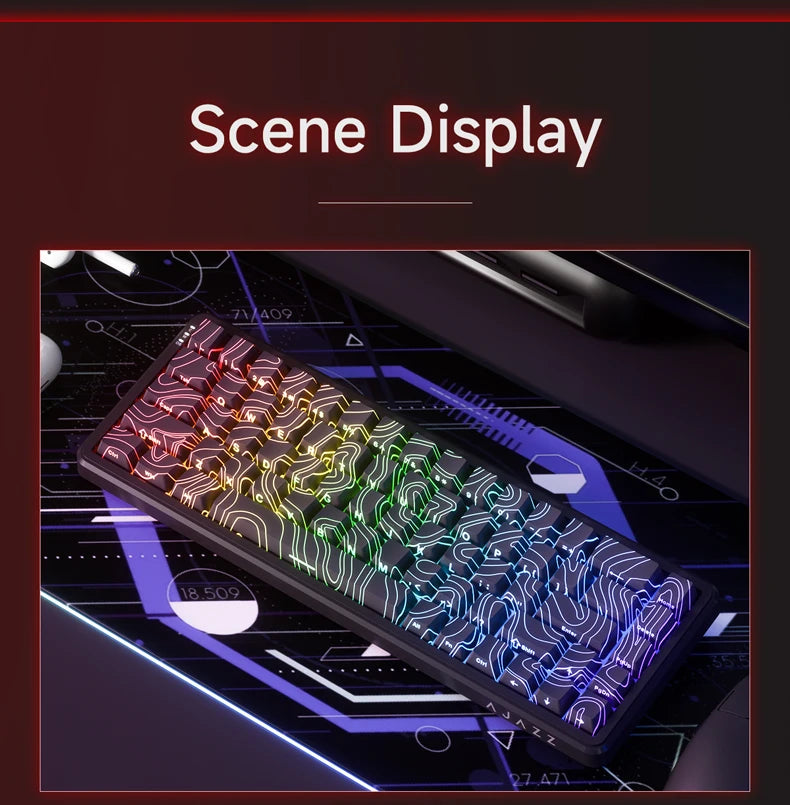 AJAZZ AK680 MAX Magnetic Switch Mechanical Keyboard 60% Rapid Trigger 0.01mm 8K/1K Return 68 keys Wired/Wireless Gaming Keybaord