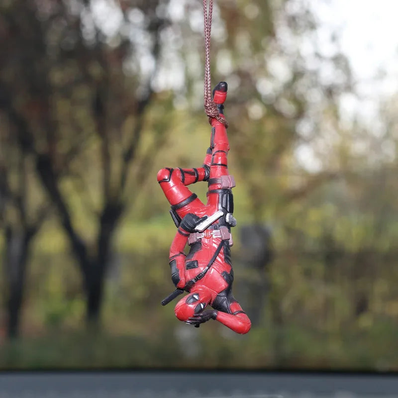 NWE Marvel Deadpool Car Rearview Mirror Pendant Reading Deadpool Car Pendant Mini Model Toy Action Figure New Hot Christmas Gift