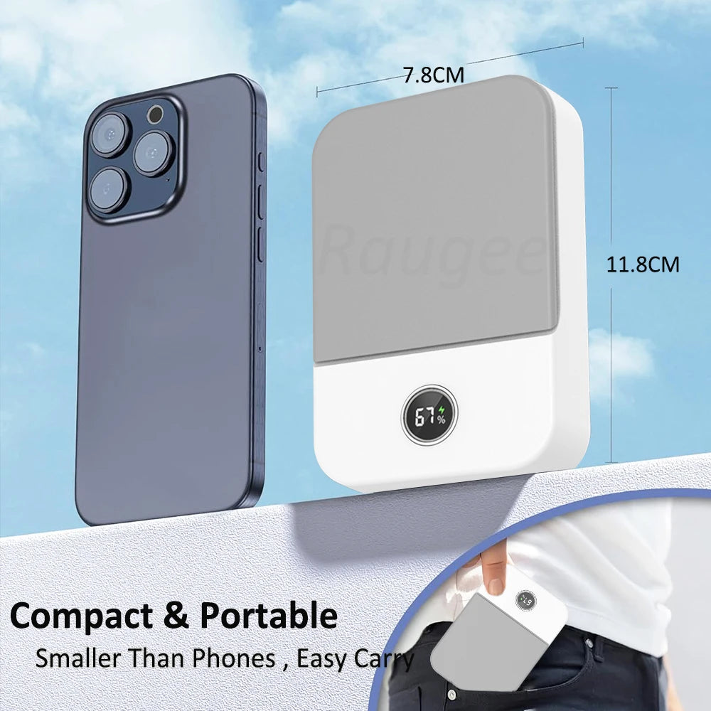 Waist Fan Portable Outdoor Mini Hanging Neck Fan 3 Gear Strong Wind Bladeless Waist Neck Fan Air Cooler USB Fan 2000Mah