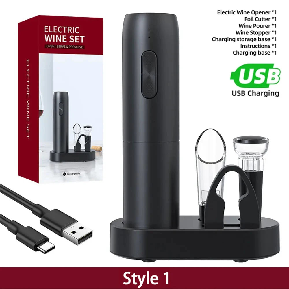 Pop open your favorite bottle effortlessly with this electric wine bottle opener—stylish, quick, and hassle-free!