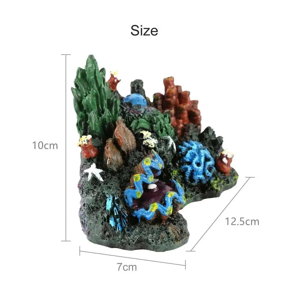 Fish Tank Ornament Simulated Coral Reef Island Resin Plant Mountain Aquarium Decoration Home Landscaping Background Decor