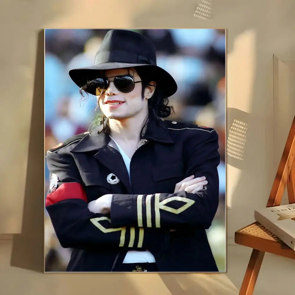 MJ M-Michael Singer J-Jackson Poster  Self-adhesive Art Waterproof Paper Sticker Coffee House Bar Room Wall Decor