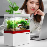 2026 mini fish tank Self circulating fish tank with charging filter desktop living room household water free ecological aquarium