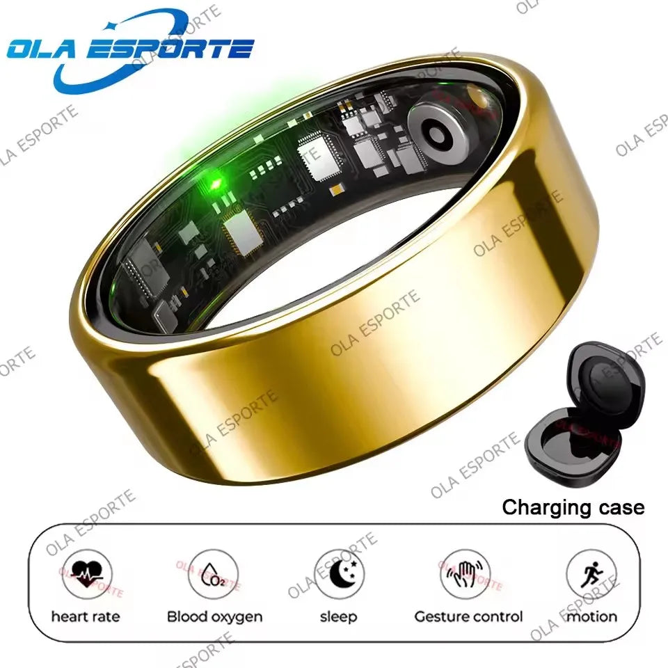 2026 Smart Ring Blood Pressure Heart Rate Sleep Monitoring Smartring & 5ATM Waterproof Multi-sport Mode Smartring Man Women HT30
