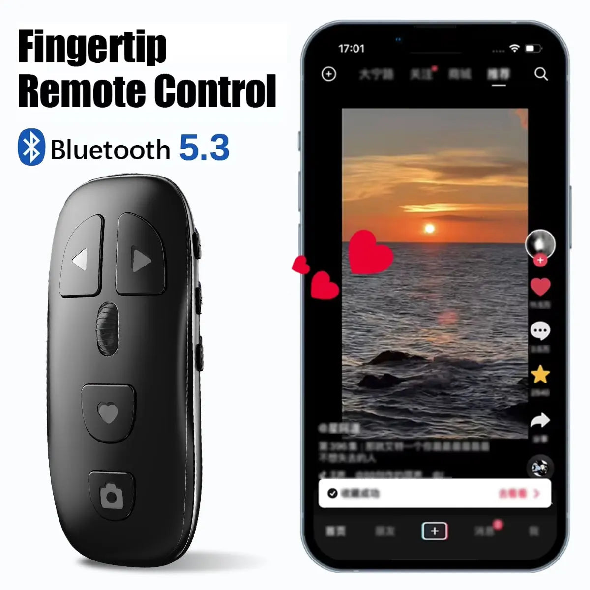 Bluetooth Selfie Remote Control for Mobile Phone App Page Turner Bluetooth Scrolling Camera Video for Tik Tok E-book Type C