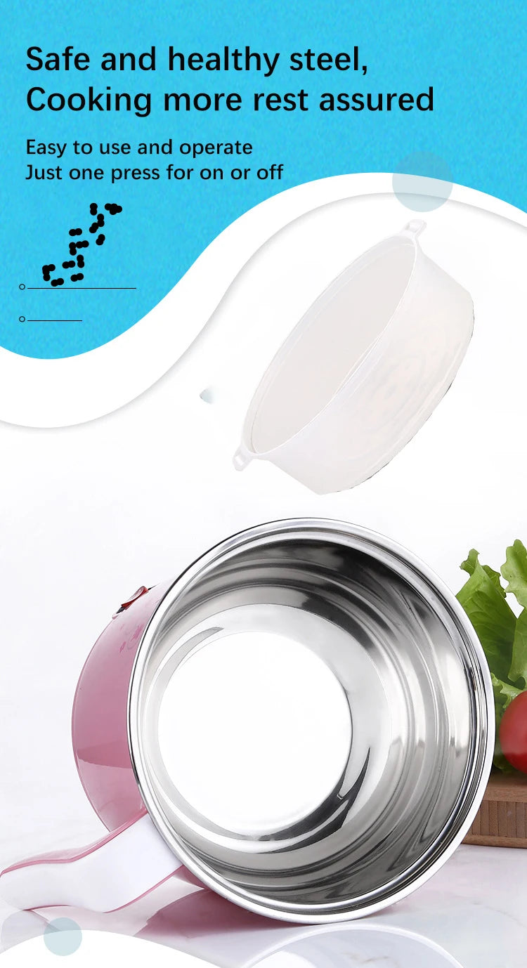 Mini Multifunction Electric Cooker Home Hot Pot 1-2 People Heating Pan Cooking Pot Machine Eu Plug Rice Cooker Appliances