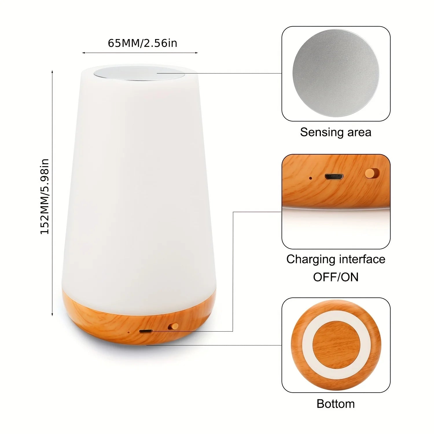 Create the perfect ambience with this LED night light that features 13 color options and is remote-controlled for convenience. Simply touch to control!