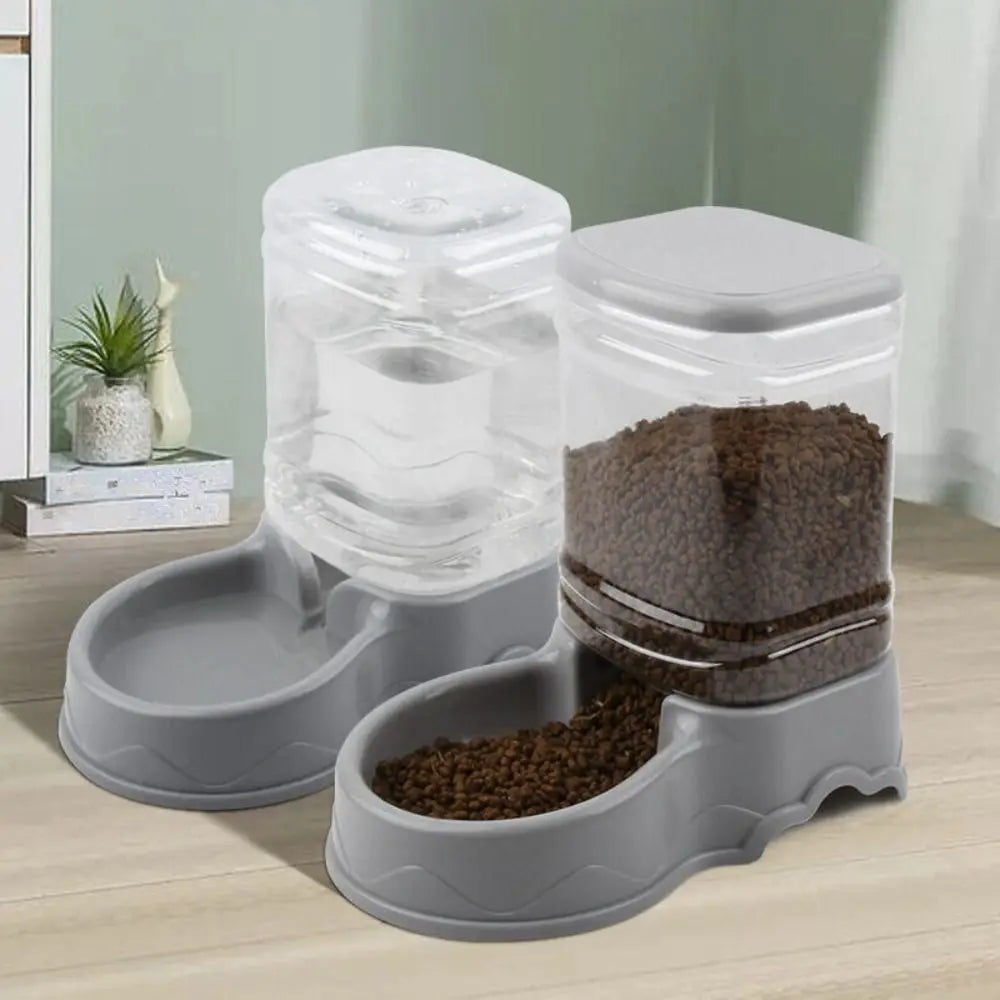 Keep your pets happy and hydrated with this automatic pet feeder and water fountain combo—fresh food and water anytime!