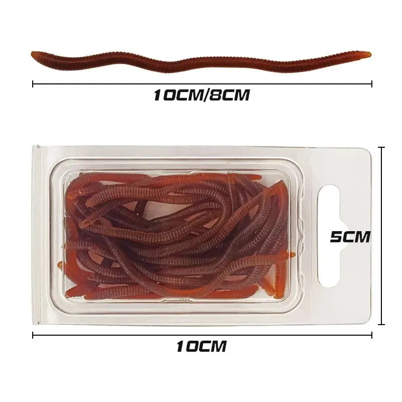 Lifelike Fishy Smell Red Soft Lures Simulation Earthworm Red Worms Artificial Fishing Lures