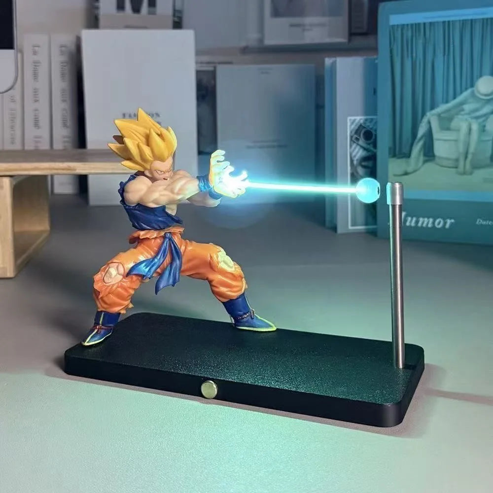 Anime Son Goku Kamehameha Night Light Figures Desktop Touch Control Lamp Rechargeable Night Lamp Figures with Cotton