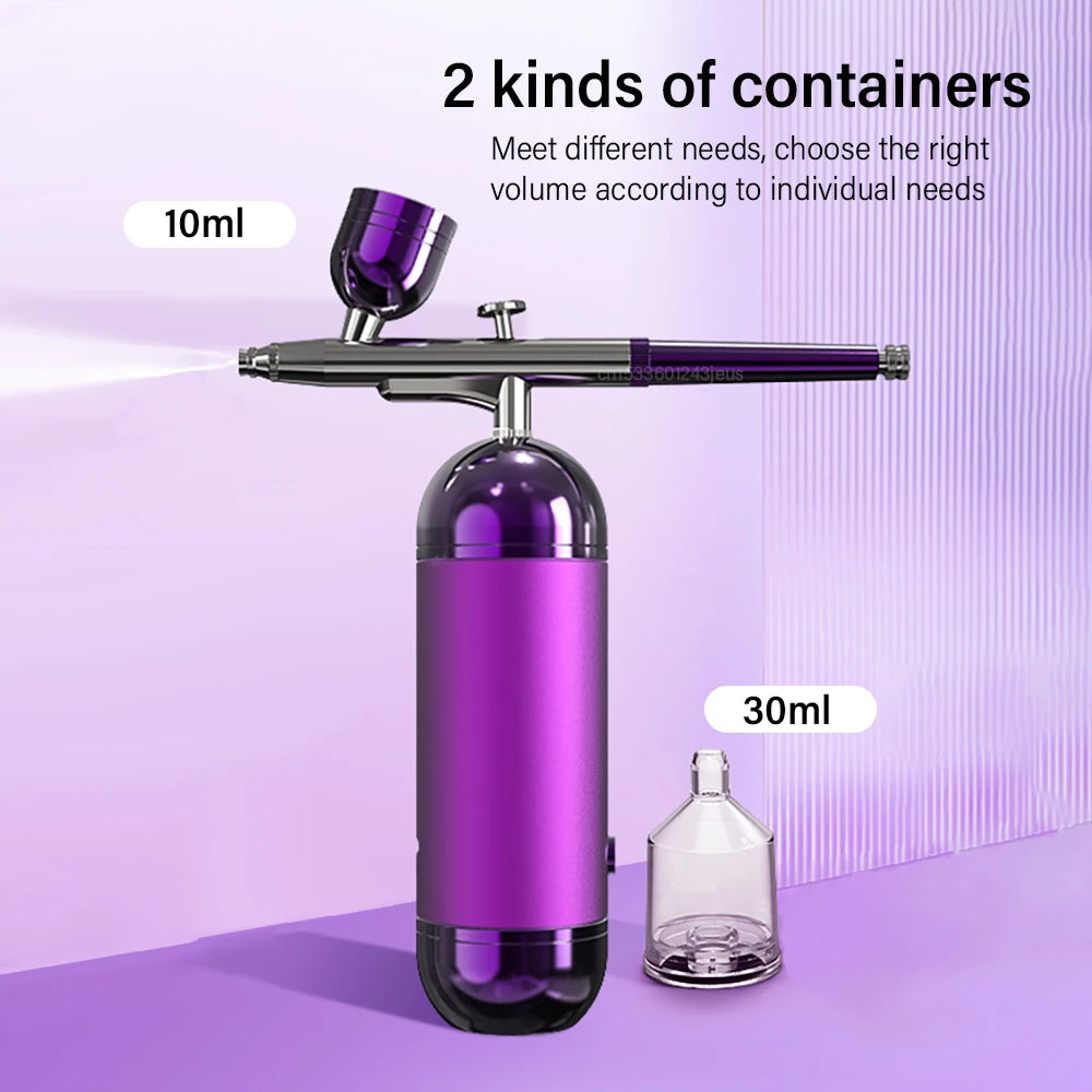 Airbrush Nail Mini Air Brush Nano Oxygen Injector Spray Gun for Nail Art Cake Painting Portable High Pressure Air Compressor
