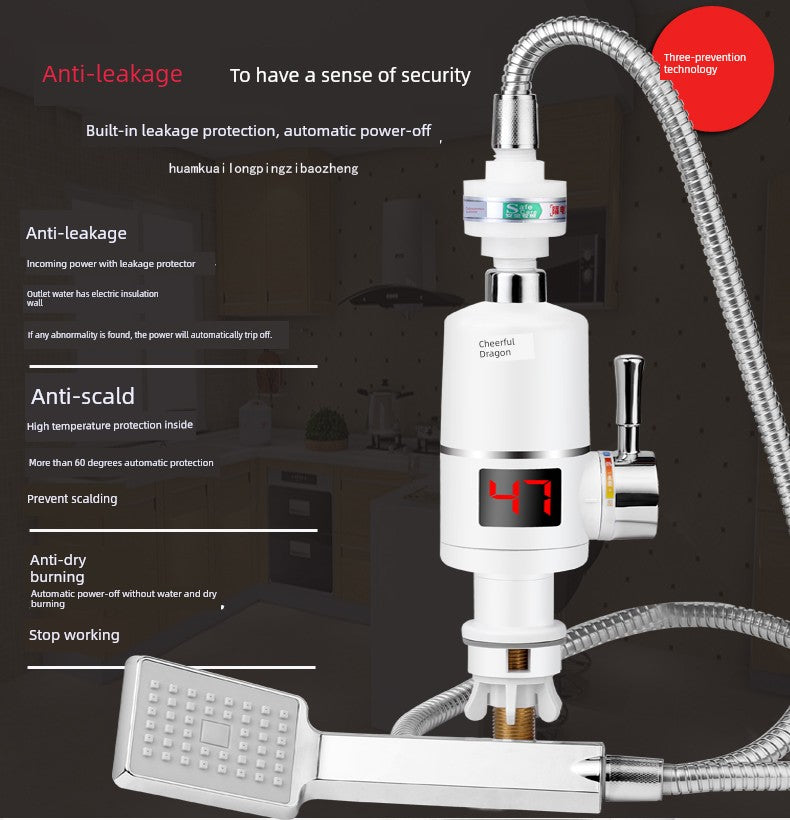 Happy Dragon Egg Hot Faucet Shower Bath Fast Heating Instant Water Heater Faucet Hot and Cold Dual-Purpose Electric Water Heater