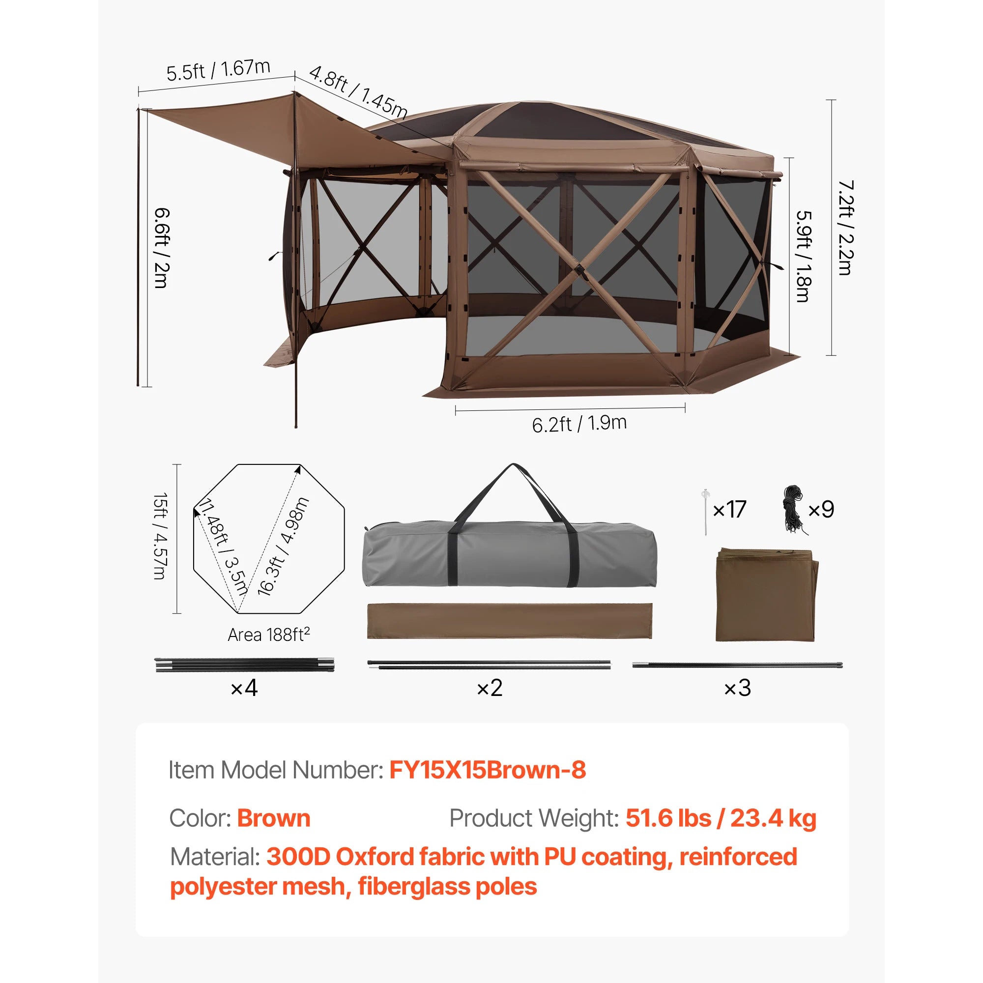 SucceBuy Pop up Gazebo Screen Tent Camping Canopy Tent w/ Removable Top&Carry Bag Quick-Set&Bite-Proof Screen House Sun Shelter