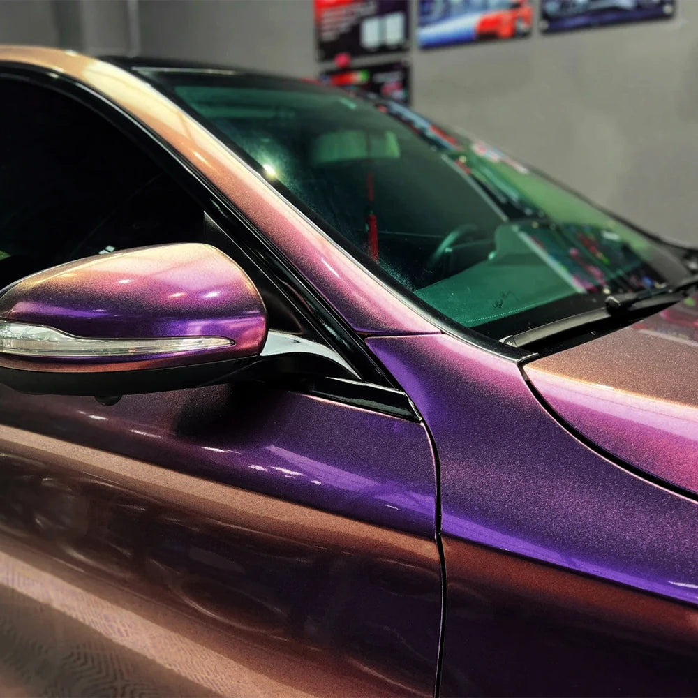 PET Diamond Purple&Gold Car Vinyl Film PVC Waterproof Scratch Resistant Sticker Motorcycle Auto Body Exterior Decoration Film