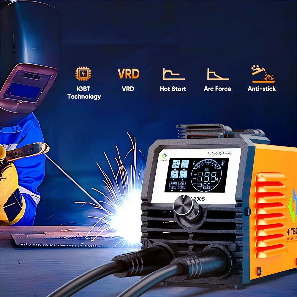 HITBOX ARC200S Welding Machine 2 in 1 ARC MMA LIFT TIG MINI IGBT Inverter LED Digital Display Portable Home Welder 220V 10-200A