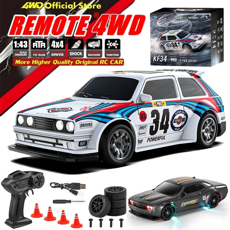 4WD RC Drift Car 1:43 Remote Control Cars Truck 4x4 Racing Drifting 2.4G Radio Mini Vehicle Model Toy Gift for Adults Kids Boys