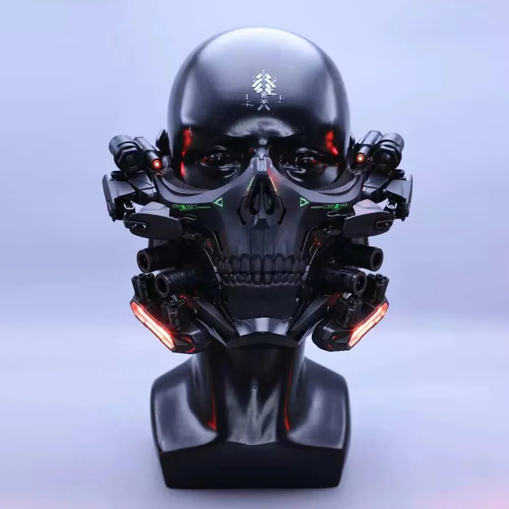 Cyber Punk Skeleton Mask With Lighting