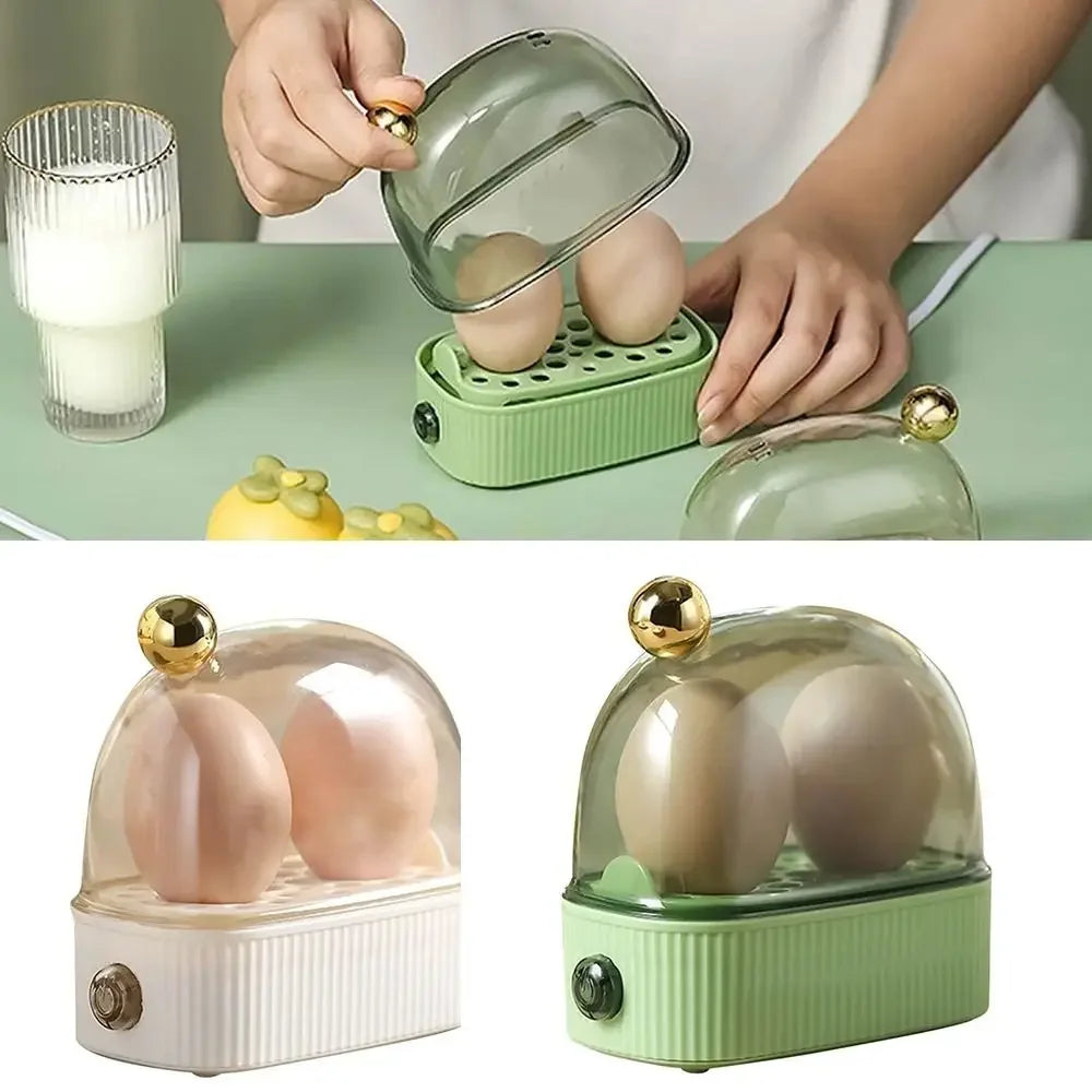 Electric Egg Boiler Automatic Cooker Rapid Egg Boiler Breakfast Machine Multi-Function Egg Cooker 2 Eggs Portable Food Steamer