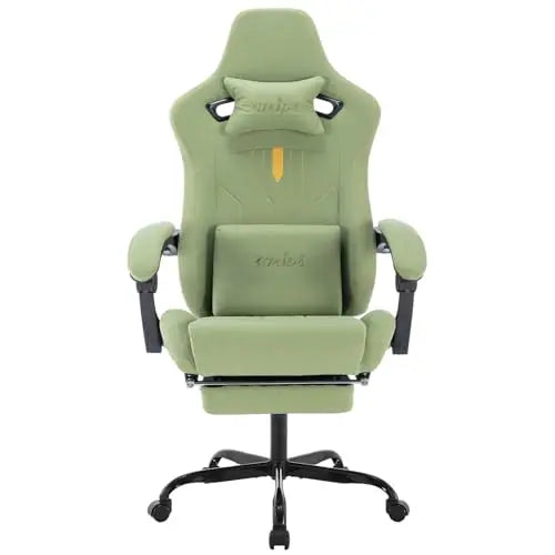 Gaming Chair with Footrest Ergonomic Computer Chair Massage Lumbar Cushion, Racing Video Game Chair Adjustable Rocker