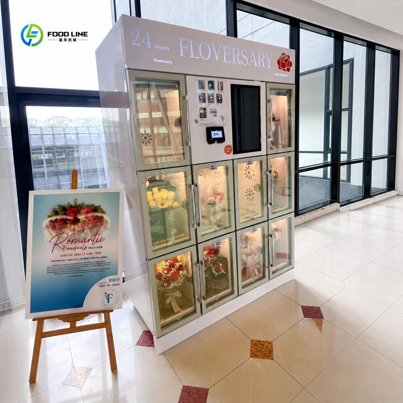 Customized Large Capacity Flower Vending Machine with A 21.5-inch Touch Screen and Refrigeration Function To Keep Flowers Fresh