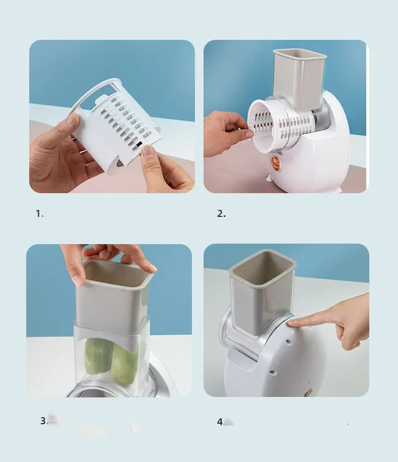 Vegetable Cutter 1PC Multifunctional Home Kitchen Electric Vegetable Cutter Vegetable Slicer Shredder Automatic