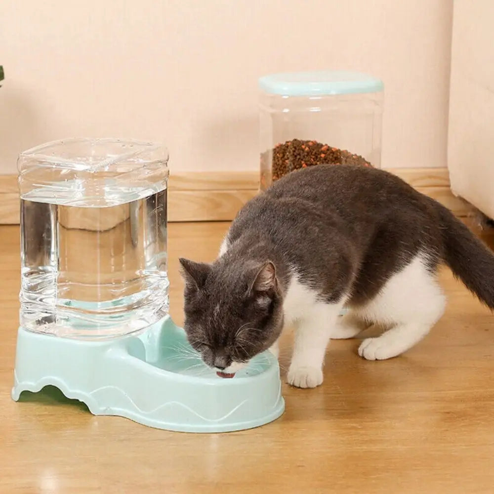 Keep your pets happy and hydrated with this automatic pet feeder and water fountain combo—fresh food and water anytime!