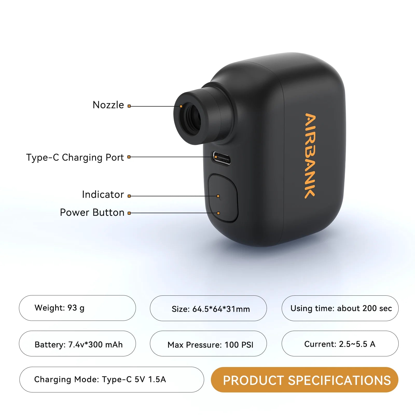 Keep your tires perfectly inflated with this portable electric mini bike pump—100 PSI max pressure, compatible with Presta and Schrader valves. An essential cycling accessory for on-the-go air inflation!