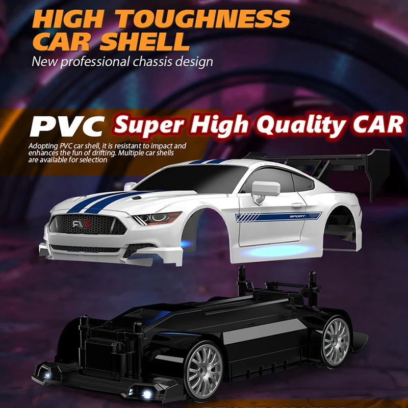 RC Drift Car 4WD Remote Control High Speed Racing Vehicle with LED Lights 2.4GHz Radio 4x4 Off-Road Truck Toy for Children Kids