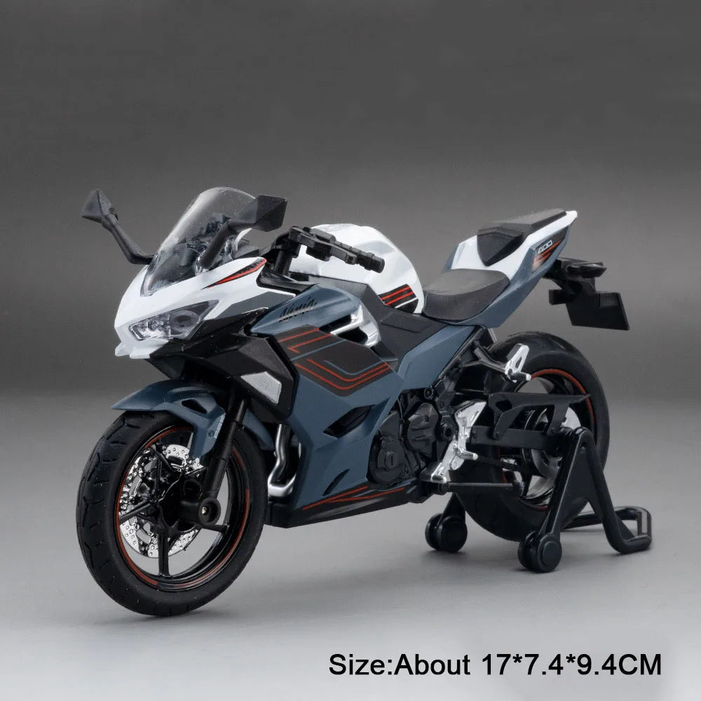 1:12 Kawasaki KX450 NINJA 400 Alloy Diecast Motorcycle Model Toys Car Front Wheel Linkage Shock Absorption Motorbike Child Gifts