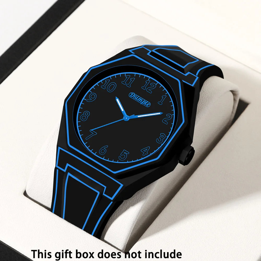Preppy Style Quartz Wrist Watch - Round Dial, Electronic Drive, Silicone Strap, Unisex