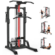 Pull Up Bar Power Tower Dip Station,Cable Machine-Integrated 450LBS Multi-Function Adjustable Height Fitness, Customized