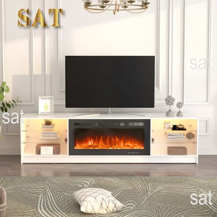 High-Gloss TV with LED Lighting