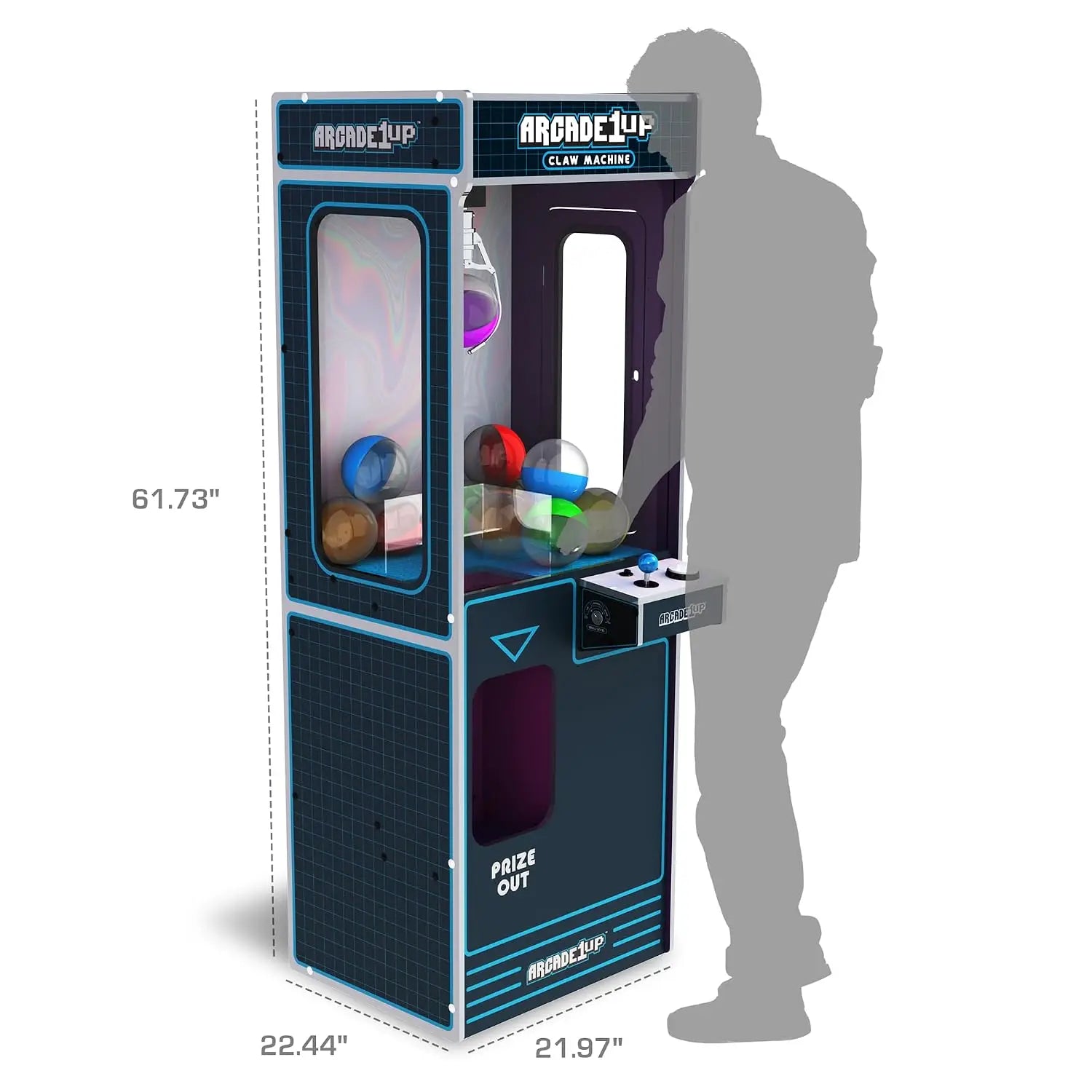 Claw Machine with 3 Difficulty Levels - Arcade Game Room Cabinet with Ceiling Light & Adjustable Sound Volume, Custom