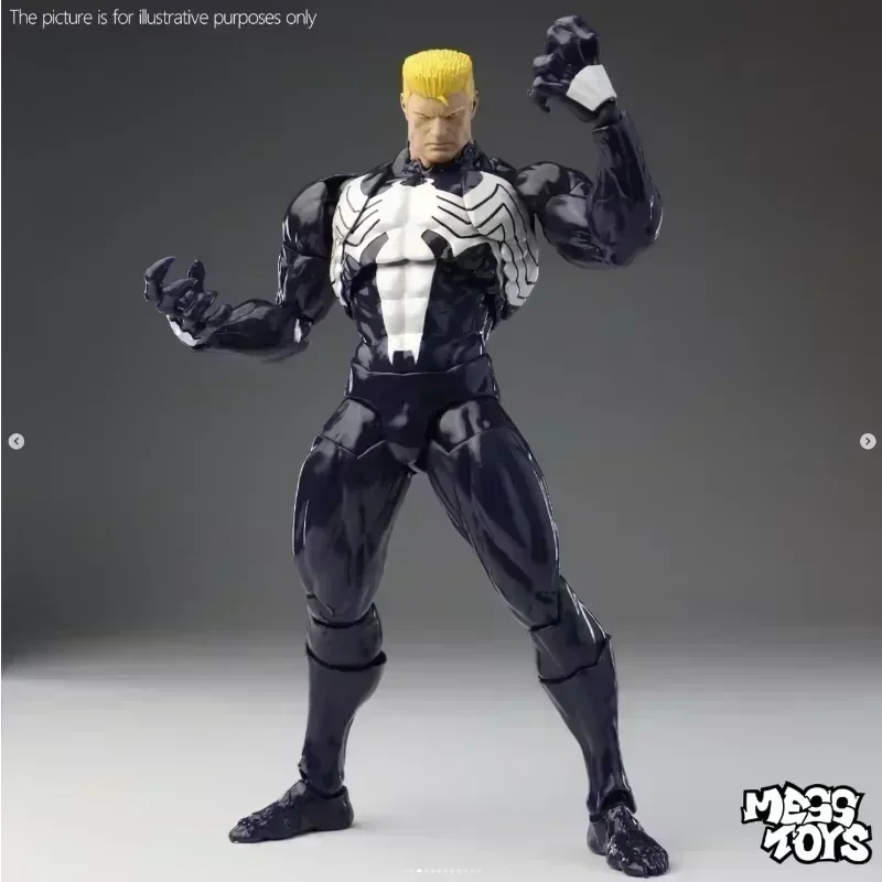 In stock NEW Mess Toys Venom Lethal Neighbor Spider Man Symbiotic Black Suit Messtoys Spiderman Anime Action Figure Model toys