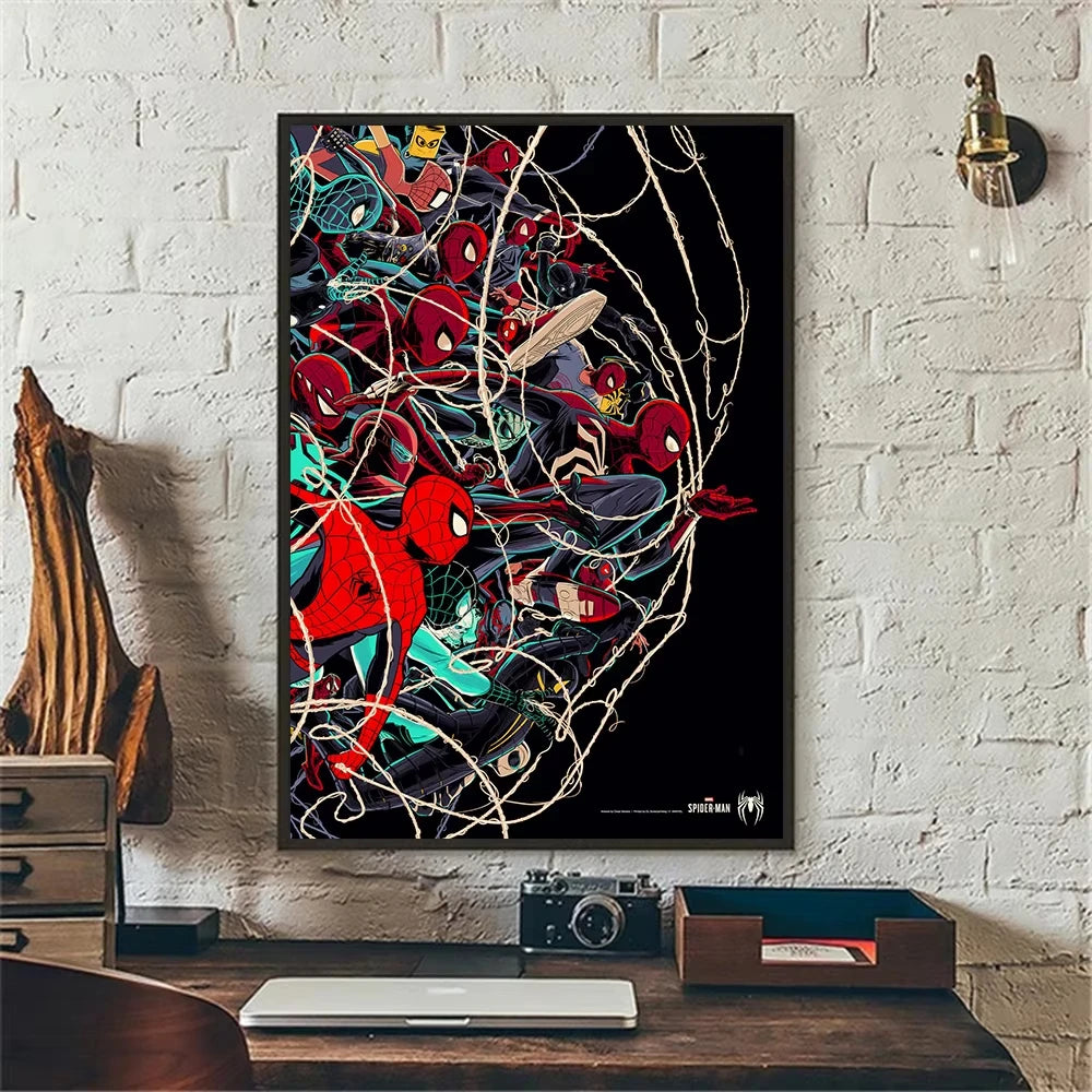 Marvel Movie SpiderMan Wall Art Posters Superhero Video Game Home Decor Canvas Painting Children Room Mural Print Picture