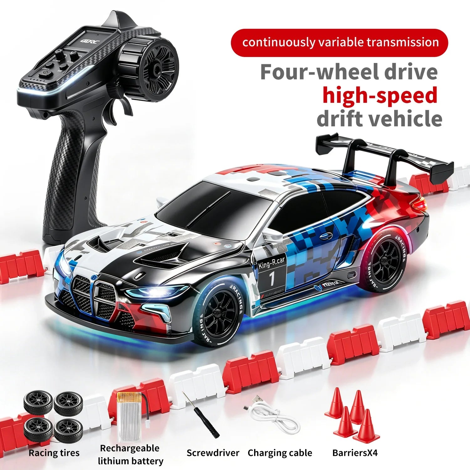 4DRC 2.4G Full Scale Mini H6 Drift Remote Control Car with APP 4WD Racing 1:43 Children Toy Car Model