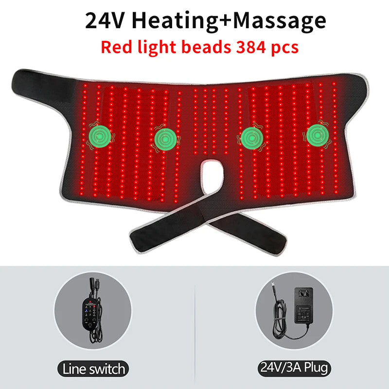 Red Light Hip Heating Support Electric Heated Massager Vibration Thigh Buttock Muscle Relaxation Relief Pain Helpful for Sleep