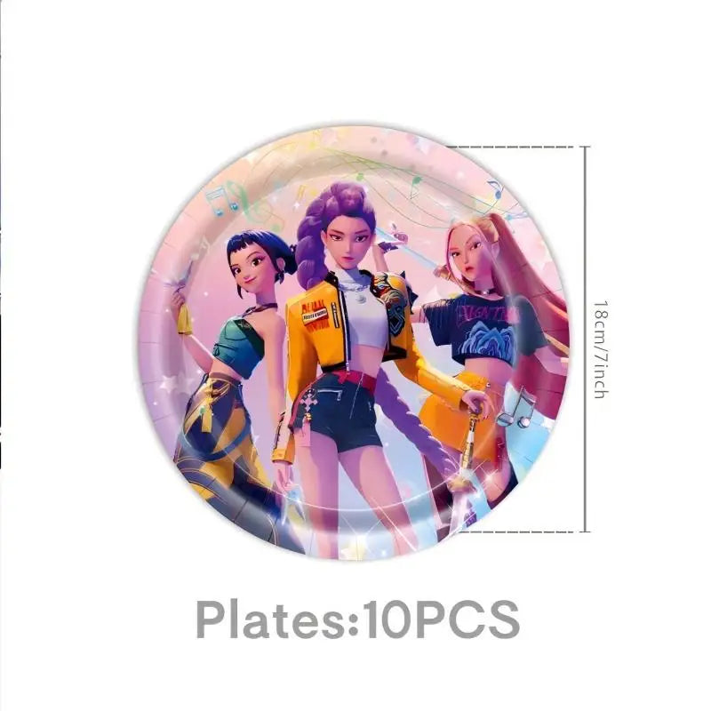 Happy Birthday Party Decoration Character Anime Tableware Plate Cup Balloon Set Banner Backdrop Gift Bag Keychain Party Supplies