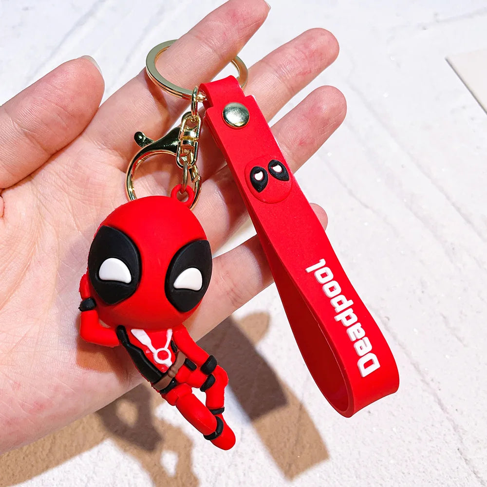 Anime Deadpool Doll Cartoon Anime Silicone Keychain Pendant Car Chain Backpack Silicone Keychain Gift for Friends