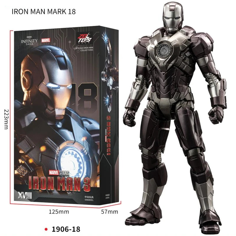 ZD Toys Iron Man MK1 MK2 MK3 MK4 MK5 MK6 MK7 MK42 MK43 MK45 MK46 War Machine Movie Action Figure 7 Inches Adult Collectible Toys
