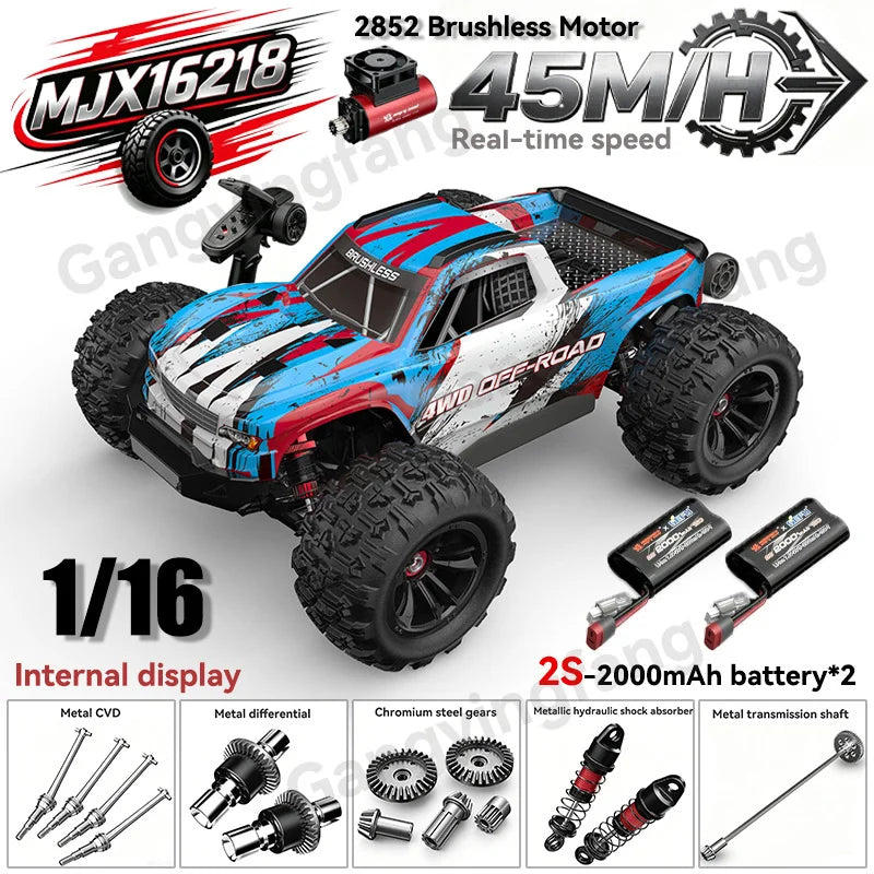 HYPER GO MJX14303 14304 1/14 Scale Brushless RC Car 2.4G Remote Control 45km/h High Speed Off-road 4WD RC Truck Hobby Toy