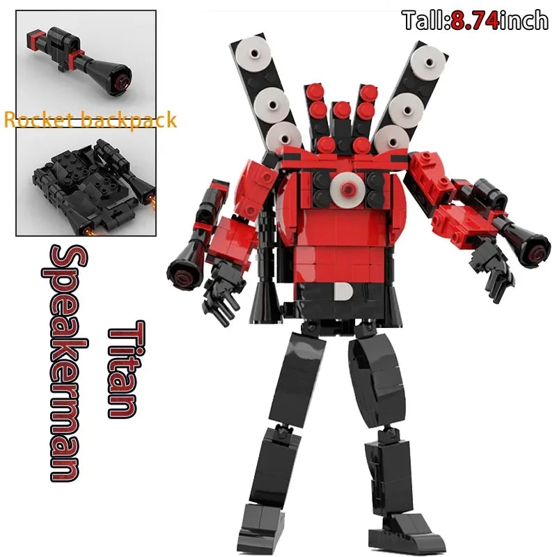 Moc Skibidi Toilet Action Figures Model Building Blocks Camerman Titan Speakerman Surveillance Man TVMan Boys Toys For Kids Gift